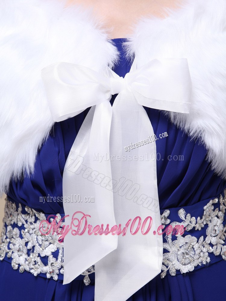 Rabbit Fur Special Occasion / Wedding Shawl In Ivory With Off The Shoulder